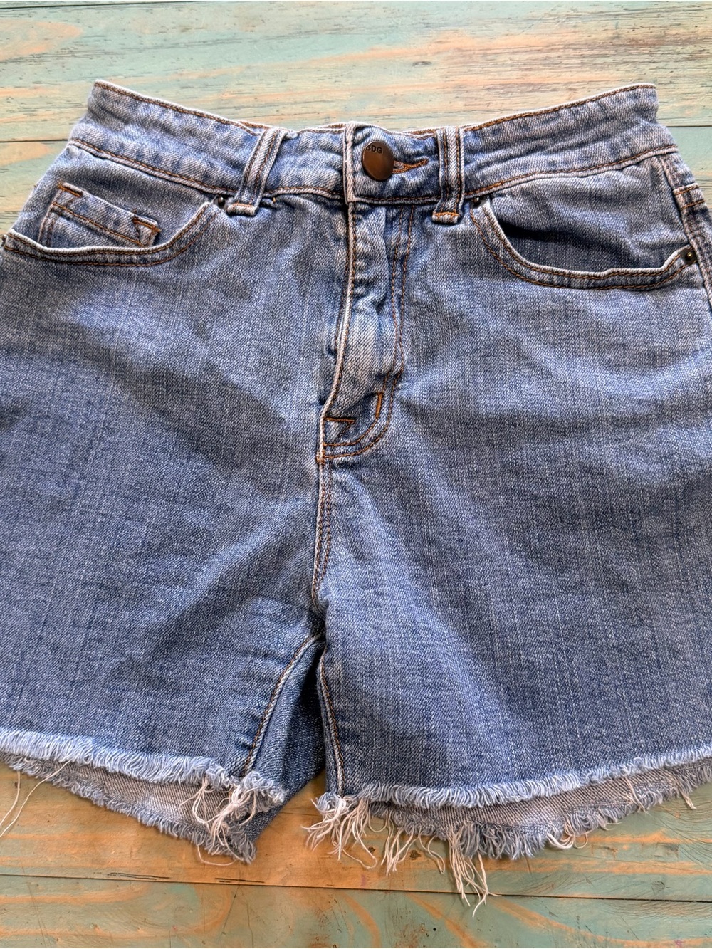 bcg Light Blue Frayed Hem Denim Shorts